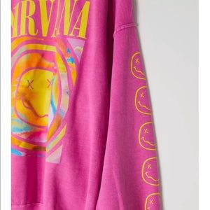 Urban outfitters hot pink nirvana sweater l/xl